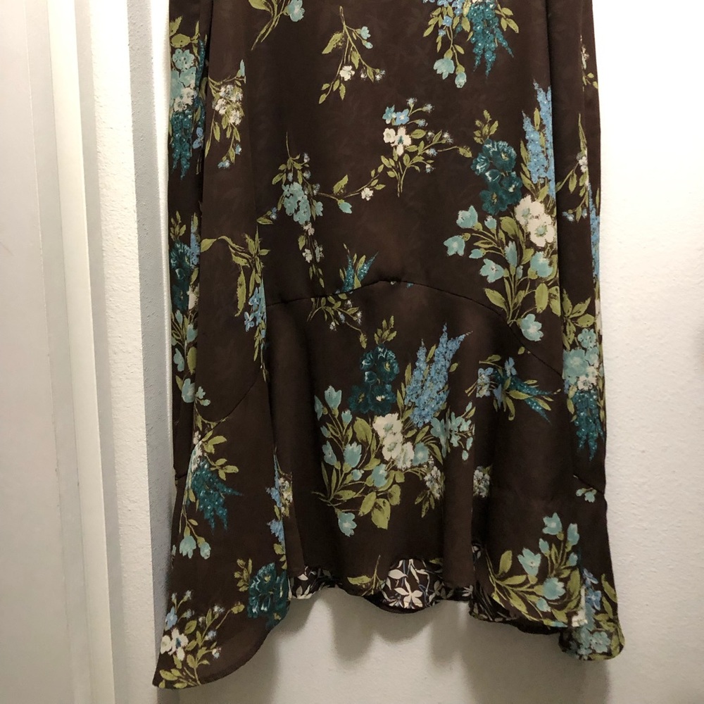 Brown Floral Maxi Skirt